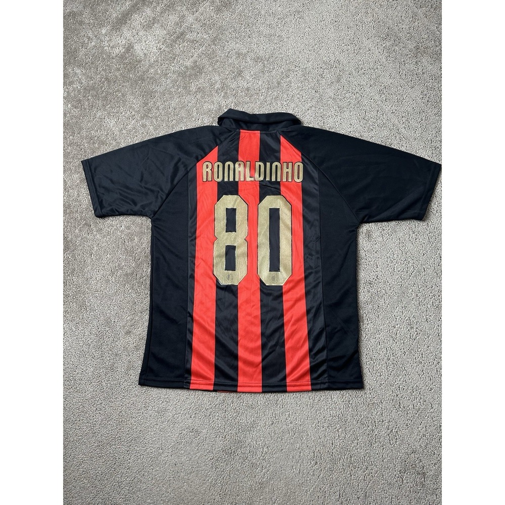 Vintage Mens Soccer Jersey AC Milan 2006-2007 #80 Ronaldinho, Size M